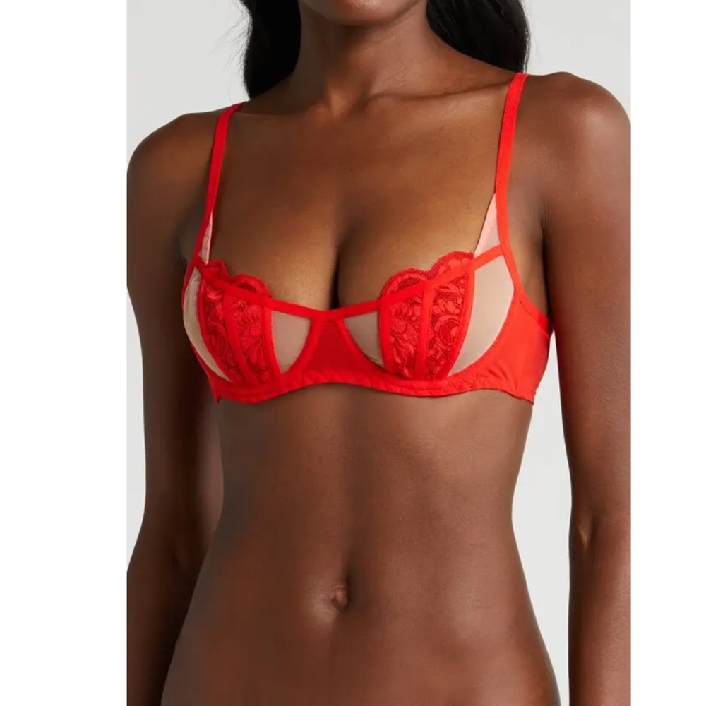 We are HAH Caged Up Bra with underwire in blood orange